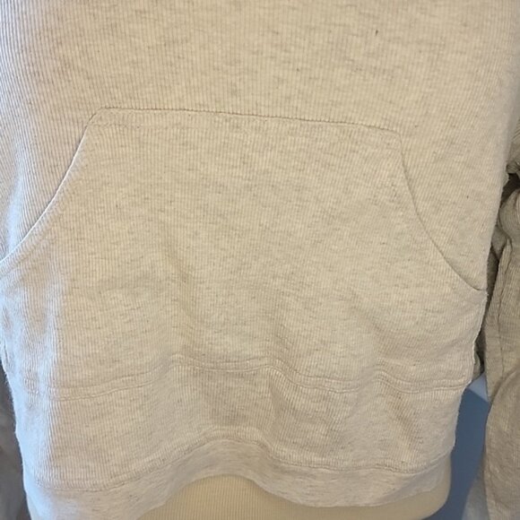 VICTORIA'S SECRET Gray Cropped Thermal Drop Shoulder Athleisure Lounge Top Sz M - Picture 4 of 10